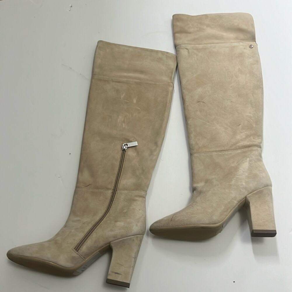TARYN ROSE COLLECTION CATHERINE TALL CREAM BOOTS SIZE 6